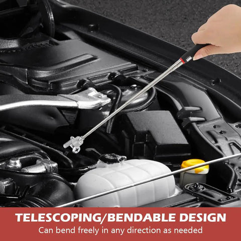 3 Pc Awesome Telescoping Magnetic Pick Up Tool Kit With Bendable Spring Magnet Stick And Flexible Grabber Set That Lets You Reach Deep Into Tight Spots For Auto Repair Jobs Without Any Hassle. bendable telescoping magnetic pick up tool retrieving bolts in engine bay