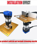 Rock Solid Aluminum Router Table Insert Plate 9.4 By 7.9 Inches with router, installation showing precision woodworking.