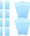 Milk Blue Bubble Mailers 11x15 Plus 4 Inch Self Seal Padded Envelopes shown in vertical and horizontal stacks for Biz Shipping