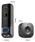 Wireless Video Doorbell With Dual Cams Front Door Security Cam And Ground View Includes Chime No Monthly Fee 2K HDR Night Vision Easy App Setup Real Time Alerts For Modern Home Security