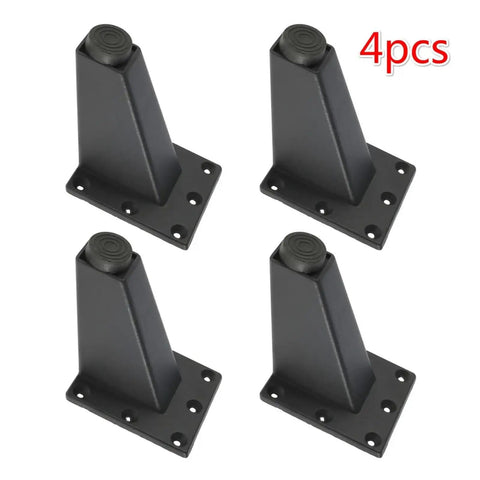 Adjustable Metal Furniture Legs Set Of 4 For Sofa Bed TV Cabinet Black Finish With Anti Wobble Silent Operation Wear Resistant Durable Support
