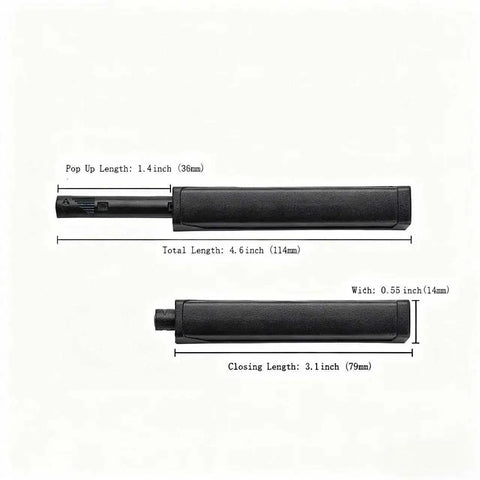 Dimensional diagram of 4 Pack Magnetic Push Latch Kit for Hidden Cabinets and Drawers, Push To Open Doors in white finish.