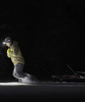 Person skiing at night with Double Power Rechargeable CREE LED Headlamp With 1800 Lumens, USB C Charging