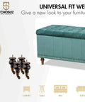 6 Inch Wooden Furniture Legs With Casters Wheels Pack Of 4 Classic Walnut Solid Wood Round Bun Feet for sofa and ottoman