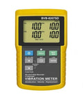 All In One Vibe Meter With SD Card Data Logger For Real Time Analysis Of Acceleration Velocity And Displacement, Built In Data Logging For Long Term Trend Tracking, Large Backlit LCD Display For Clear Readouts Anywhere, yellow handheld vibration meter with LCD