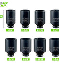 1/2-Inch Drive Deep 6-Point Impact Socket Set, 8-Piece SAE Spindle Axle Nut Kit, Chrome Molybdenum Build, sizes 1-1/4 to 1-3/4 inch
