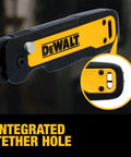Push And Flip Folding Utility Knife With One-Handed Operation, Secure Blade Lock, Quick Change Lever, tether hole detail