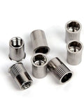 Premium Flat Head Threaded Insert Nut Set Pack M3 To M10 With Countersunk Design Made From Sturdy 304 Stainless Steel Or Carbon Steel - Close-up of metal nuts.