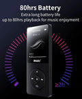 Dope 32GB MP3 Player With Bluetooth 5.3 showcasing 80 hour battery life on black background