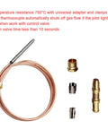 Thermocouple replacement kit with copper coil and brass adapters for Robertshaw pilot burner control, 24in/600mm