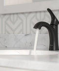 Weller Matte Black Single Handle Bathroom Sink Faucet For Single Hole Or 3-Hole Easy Install With Push And Seal Drain in use