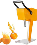 High Speed Electric Citrus Juicer For Commercial Grade Orange And Pineapple Juice Press with yellow body, for quick juice extraction.
