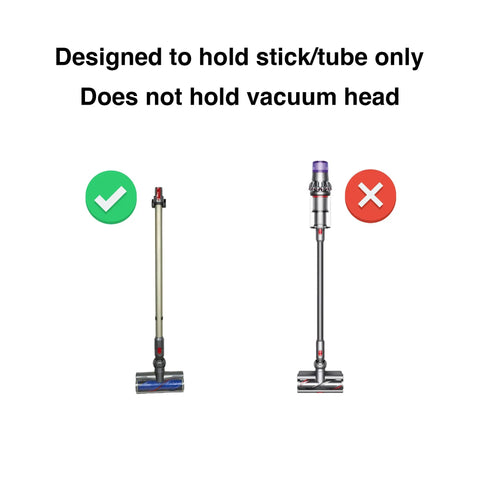 Image showing a vacuum tube held correctly without head, Wall Mount Holder For Cordless Stick Vacuum Tubes V15 V11 V10 V8 V7 Absolute
