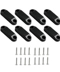 Low-Profile Magnetic Door Catch and Drawer Latch Kit, 4 Pairs, Black Cabinet Hardware for Campers and RVs, screws shown