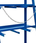 Close-up of chain attachment on Big Time Vertical Bar Rack Straight Up Knockout Layout for stable gear storage.