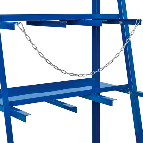 Close-up of chain attachment on Big Time Vertical Bar Rack Straight Up Knockout Layout for stable gear storage.