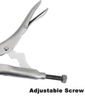 Close-up of adjustable screw on Beefy 9 Inch Drill Press Clamps Set Of 2 Locking Fixture for drill press with 2 inch opening.