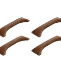 Walnut Wood Finger Pull Handles For Drawers 3.8 Inch Hole Distance Solid Drawer Pulls Set Of 4 with natural walnut material and smooth finish.