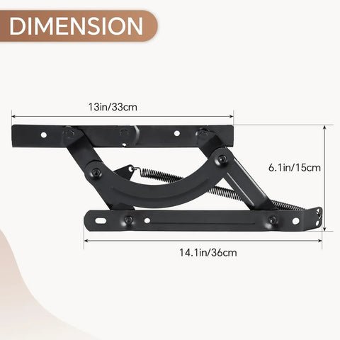 Heavy Hitter Dual Phase Sofa To Bed Converter Kit Featuring Slick Spring Pivot Hinges adjustable steel hardware dimensions 13x14.1x6.1 inches