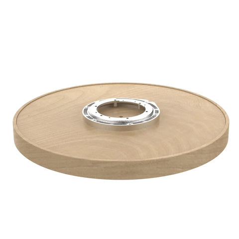 Slick Rotating Wooden Lazy Susan Perfectly Sized For Deep Corner Cabinets No Sweat DIY Mounting Smooth Internal Swivel Mechanism, 18 inch wood plate.