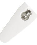100 Pack Dead Reliable Cam Connectors For 19 Mm Panels With Ridge Drop In Cam Lock Nut Furniture Fasteners White Finish Outrigger Version close-up of a white cam lock fastener