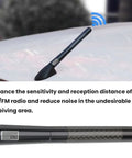 Short Car Antenna 4.7 Inch Carbon Fiber With American Flag Aluminum Design for AM FM Radio Reception on car roof