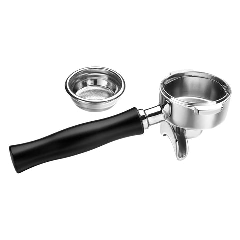 Two Cup 58mm Double Spout Portafilter With Basket For E61 And Flair 58 Espresso Machines Anodized Aluminum Handle