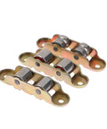 Pro Grade Heavy Duty Double Wheel Shower Door Rollers 30 Pack Silent Glide Replacement Pulleys close-up view, metallic construction.