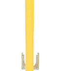 Tough As Nails Heavy Duty Welded Steel Safety Pipe Bollard With Quick Swap Surface Plate 48 Inches Tall 4 Point 5 Inches Wide In Sharp Safety Yellow Paint, vertical view with base plate.