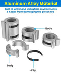 Stroke Control Kit For Hydraulic Cylinders With Adjustable Limiter Clamps displayed with aluminum alloy body and clip parts.