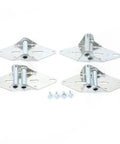 Beefed Up Heavy Duty Garage Door Hinge Kit With 14 Gauge Steel For Seven Sixteenth Inch Rollers Includes 1 2 3 4 Hinges And Self Drilling Screws Easy Replacement Rust Resistant Durable Build, four hinges and screws