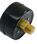Two Pack 2 Inch Air Pressure Gauges For Air Compressors One Quarter Inch NPT Center Back Mount Brass Connection