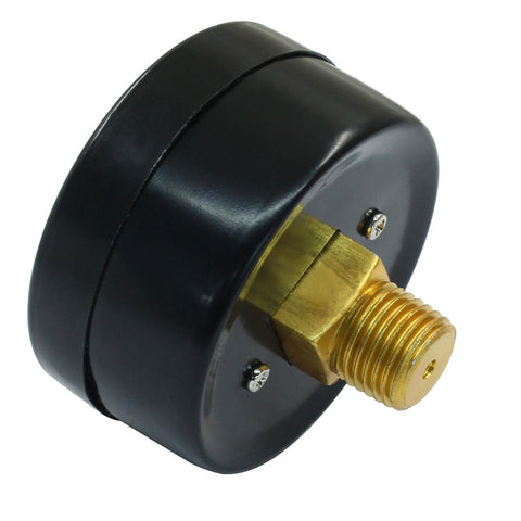 Two Pack 2 Inch Air Pressure Gauges For Air Compressors One Quarter Inch NPT Center Back Mount Brass Connection