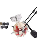 Easy No Bend Seed Dispenser For Garden Rows Manual Lawn Spreader with 7 mouths and 5 seed wheels, versatile seeder tool