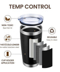 Eight Tough As Nails Twenty Ounce Double Wall Insulated Stainless Steel Tumblers With Secure Lids And Straws That Keep Your Sippin Frosty Or Steaming Hot All Day Long In Sleek Black Finish with a BPA-free lid and reusable design.