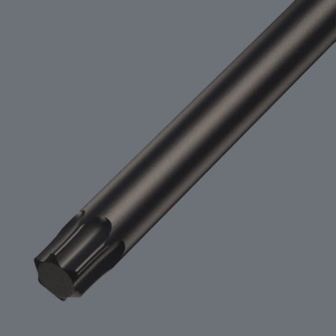 Close-up of TX L Key Set 9 Pc With Ballpoint Torx Long Arm BlackLaser Hardened Blades showing hex plus tip detail.