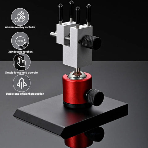 Small Table Vise Clamp With 0-2.48 Inch Grip, 360 Degree Rotatable Workbench Vise with red base and aluminum alloy body