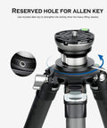 75mm Leveling Base For Tripod With Butterfly Lock Collar, 55 Lb Max Load, showing reserved hole for allen key