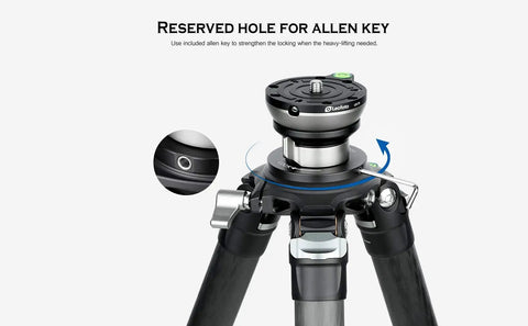 75mm Leveling Base For Tripod With Butterfly Lock Collar, 55 Lb Max Load, showing reserved hole for allen key
