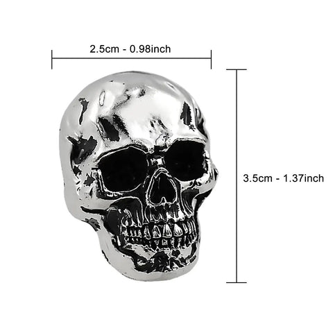 Silver skull design from Skull License Plate Screws And Fasteners Kit For Cars Trucks Motorcycles And All Vehicles