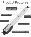 Compact 12V Micro Linear Actuator With 50mm Stroke, 30mm Per Second Travel Speed, 32N Load, Waterproof Switch, Mounting Bracket