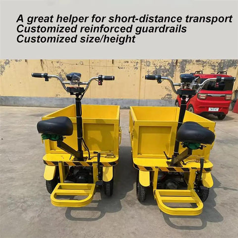 Haul Like A Boss With This Super Durable Foldable Platform Truck Cart And Heavy Duty Dolly Perfect For Groceries Garage Or Warehouse Jobs. Yellow electric cart with two cargo sections for short-distance transport.