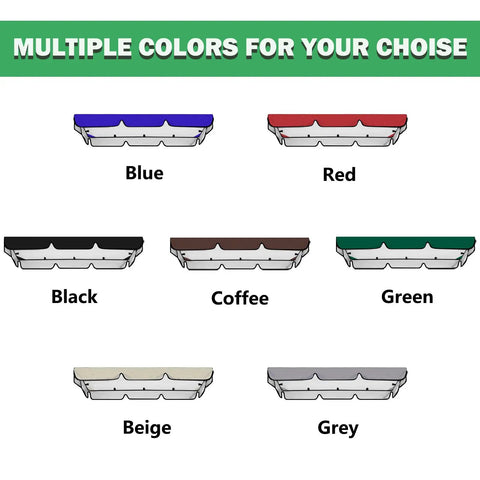 Weatherproof Swing Canopy Replacement Cover color options including beige 65 x 45 x 5.9 inch, tear resistant 210D Oxford cloth.