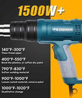 Heat Gun Kit 1500W With Dual Temp And 5 Nozzles Hot Air Gun 122F To 1022F Heating In Seconds for DIY Shrink Tubing PVC Wrapping