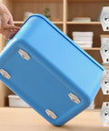 Set Of 12 Nifty Caster Ball Wheels For Furniture Drawers Bringing Slick Smooth Ride To Cabinets And Toolboxes With Zero Hassle Screw Mount Indoor Replacement Rolling Parts on a blue storage container.