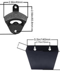 Measurements of Rock Solid Black Cast Iron Wall Mounted Bottle Opener With Cap Catcher Tray For Beer And Soda.