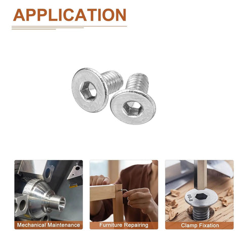 M3 Socket Cap Screws 0.5 x 6mm Flat Head, 100 Pack, 304 Stainless Steel, Full Thread Countersunk Bolts With Hex Drive in various applications