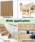 Wide application of 160 Pcs Wood Hole Plugs Set Four Styles One Half Inch Two Fifths Inch Three Fifths Inch Three Quarters Inch Hardwood Button And Mushroom Hole Plugs for furniture like wardrobe, table, chairs, staircase, kitchen cabinets.