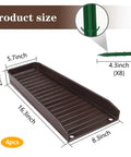 Heavy Duty Gutter Downspout Splash Blocks To Keep Your Backyard Dry And Foundation Safe 16 Inch Brown 4-Pack showing dimensions and design features.