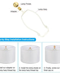 Brass Ball Lamp Finials Kit 17.5mm Solid Brass Shade Top Knob With Dual Thread 1 4 27 To M10 Adapter installation guide.